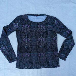Vintage 99s/00s Y2K Jones New York Long Sleeve Paisley Design -  Woman's Small